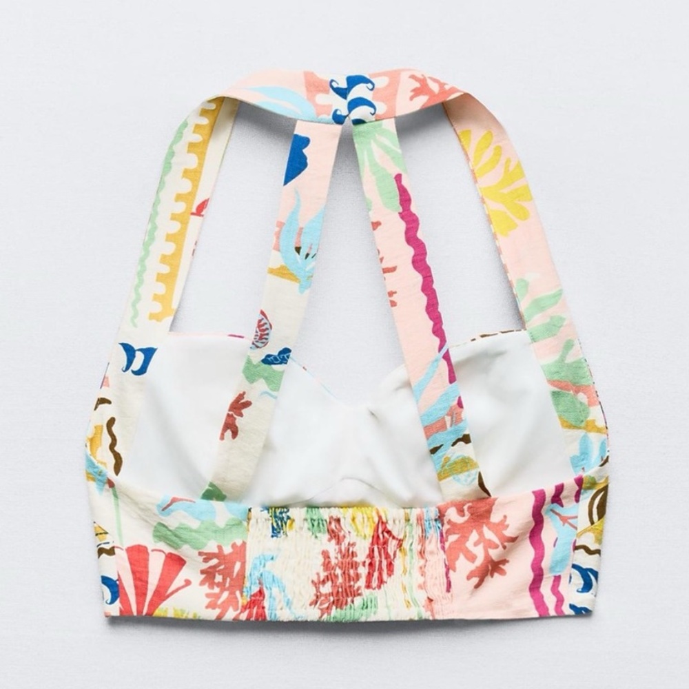 Zara PATCHWORK PRINT TOP - Picture 5 of 5
